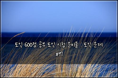 토익 600점 공부 토익 시험 준비물 : 토익 문제 #97