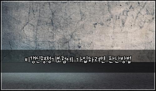 비갱신형정기보험에 가입하려면 판단방법