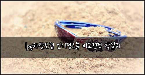 lpg์ฐจ๋๋ณดํ ์ธ๊ธฐ์ ๋ณด๋ค ๋น๊ต๊ฒฌ์ ์ฐฉ์คํ