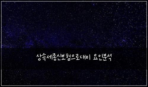 ์์์ธ์ข
์ ๋ณดํ์ผ๋ก๋๋น ์์ธ๋ถ์