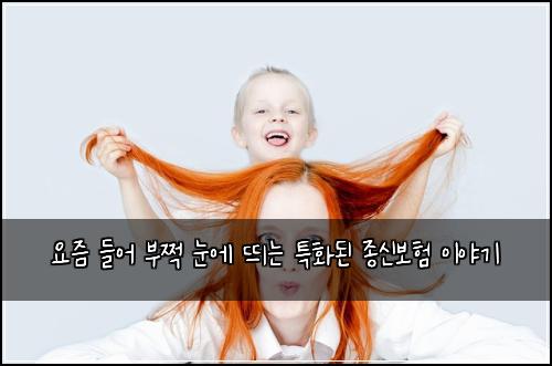 요즘 들어 부쩍 눈에 띄는 특화된 종신보험 이야기