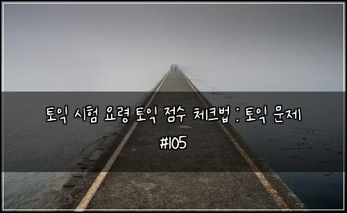 토익 시험 요령 토익 점수 체크법 : 토익 문제 #105