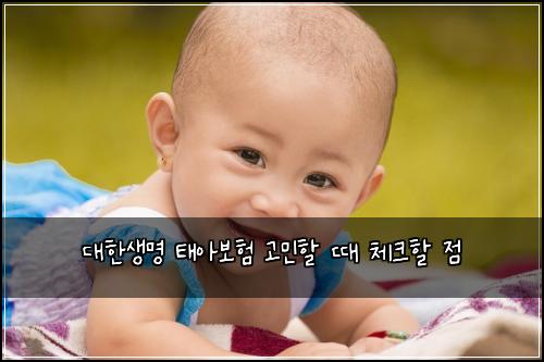 대한생명 태아보험 고민할 때 체크할 점