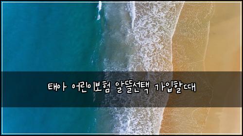 태아 어린이보험 알뜰선택  가입할때