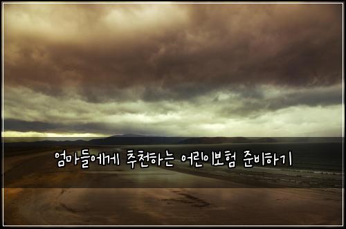 엄마들에게 추천하는 어린이보험 준비하기