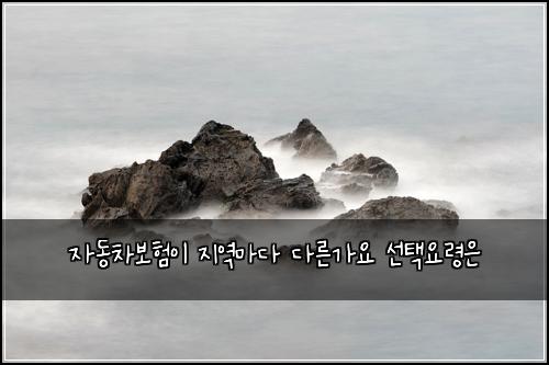 자동차보험이 지역마다 다른가요 선택요령은