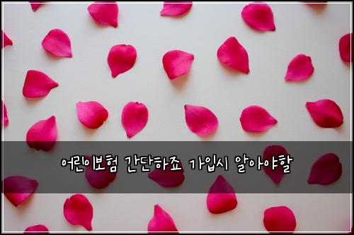 어린이보험 간단하죠  가입시 알아야할
