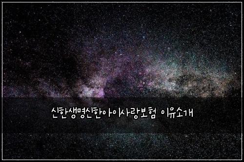신한생명신한아이사랑보험 이유소개 
