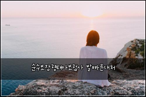 순수보장형태아보험사 발빠른대처