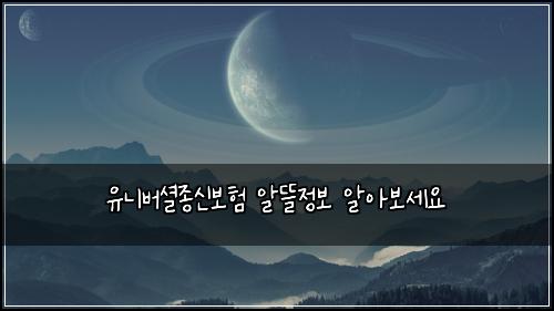 유니버셜종신보험 알뜰정보  알아보세요