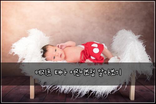 메리츠 태아 어린이보험 알아보기