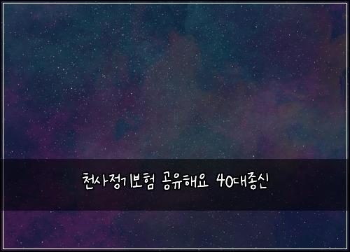 천사정기보험 공유해요  40대종신