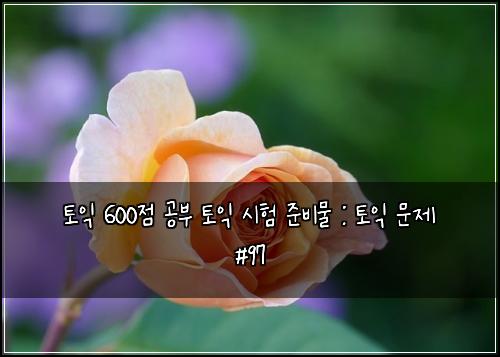 토익 600점 공부 토익 시험 준비물 : 토익 문제 #97