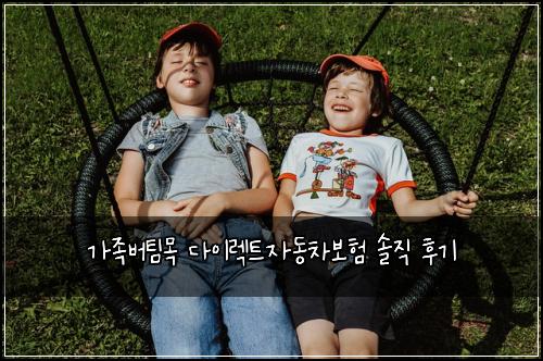 가족버팀목 다이렉트자동차보험 솔직 후기