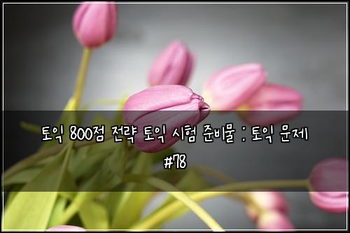 토익 800점 전략 토익 시험 준비물 : 토익 문제 #78