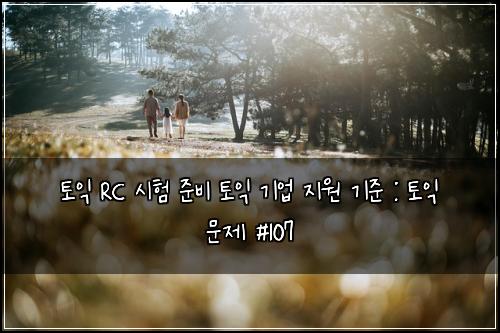 토익 RC 시험 준비 토익 기업 지원 기준 : 토익 문제 #107