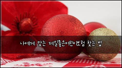 나에게 맞는 제일좋은어린이보험 찾는 법