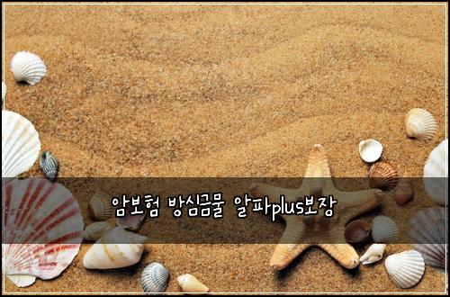 암보험 방심금물  알파plus보장