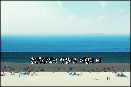올인원암보험 방법비교  저렴하게