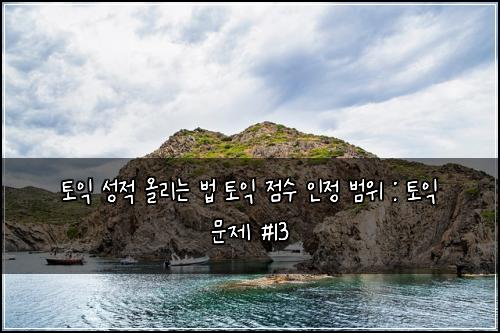 토익 성적 올리는 법 토익 점수 인정 범위 : 토익 문제 #13