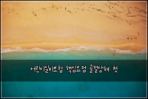 어린이실비보험 핵심요점  골절상해 첫