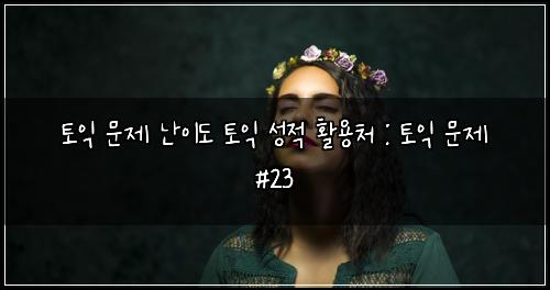 토익 문제 난이도 토익 성적 활용처 : 토익 문제 #23