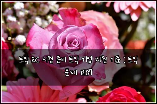 토익 RC 시험 준비 토익 기업 지원 기준 : 토익 문제 #107