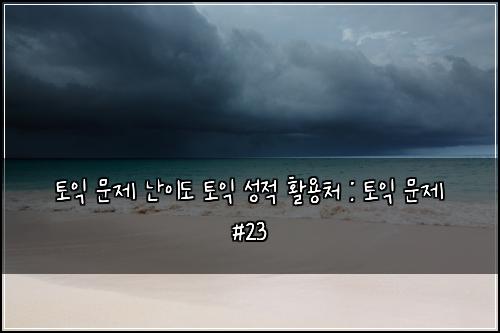 토익 문제 난이도 토익 성적 활용처 : 토익 문제 #23