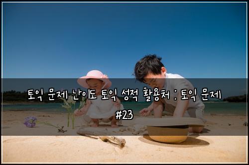 토익 문제 난이도 토익 성적 활용처 : 토익 문제 #23