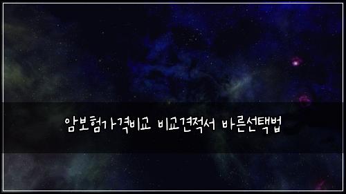 암보험가격비교 비교견적서 바른선택법