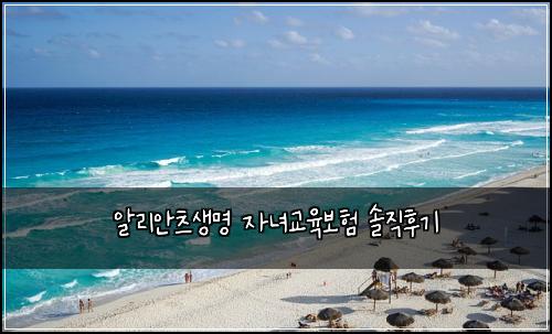 알리안츠생명 자녀교육보험 솔직후기