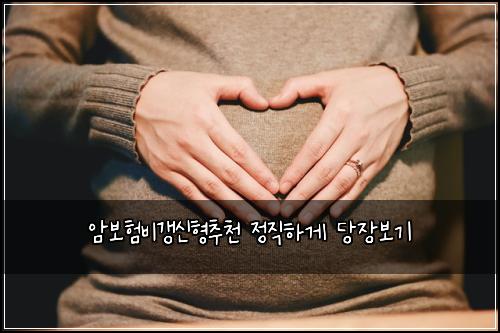 암보험비갱신형추천 정직하게 당장보기