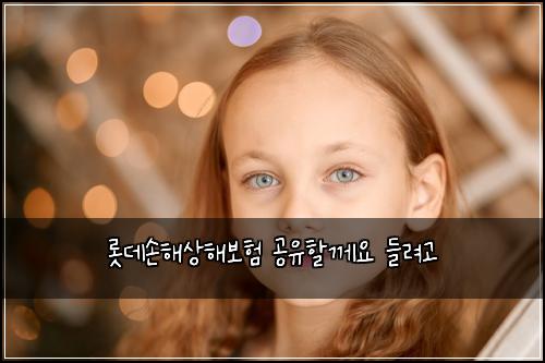 롯데손해상해보험 공유할께요  들려고
