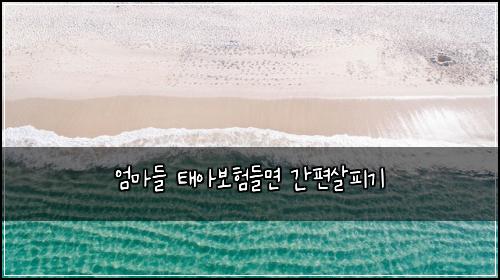엄마들 태아보험들면 간편살피기
