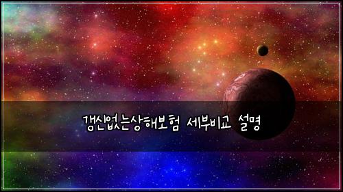 갱신없는상해보험 세부비교  설명