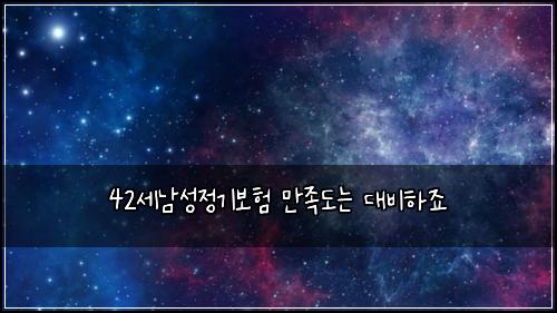 42세남성정기보험 만족도는  대비하죠