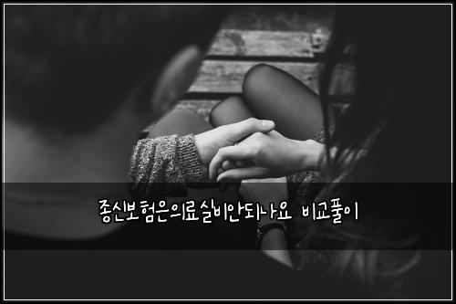 종신보험은의료실비안되나요 비교풀이