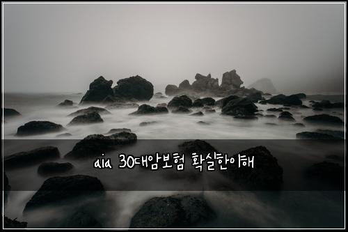 aia 30대암보험 확실한이해 