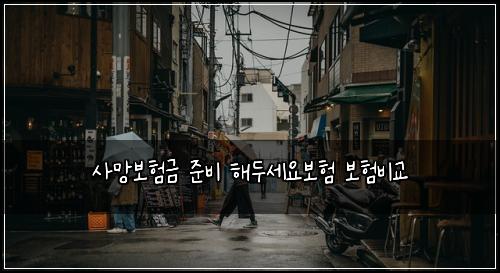 사망보험금 준비 해두세요보험 보험비교