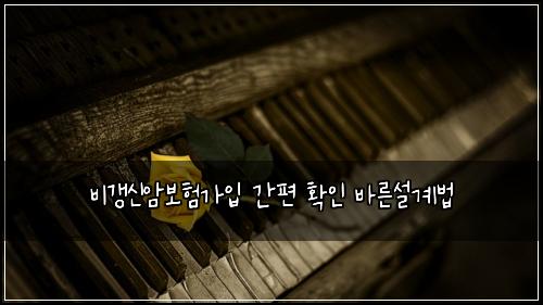 비갱신암보험가입 간편 확인 바른설계법