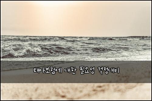 태아보험에 대한 필요성 걱정대비