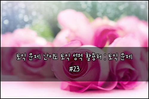 토익 문제 난이도 토익 성적 활용처 : 토익 문제 #23