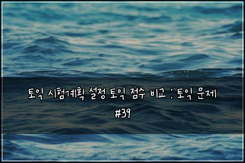 토익 시험계획 설정 토익 점수 비교 : 토익 문제 #39