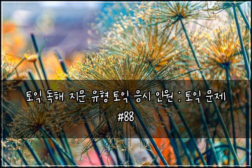 토익 독해 지문 유형 토익 응시 인원 : 토익 문제 #88