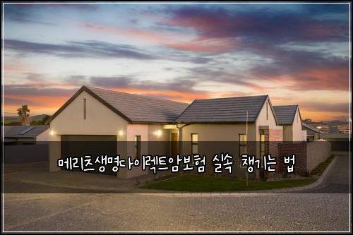 메리츠생명다이렉트암보험 실속 챙기는 법