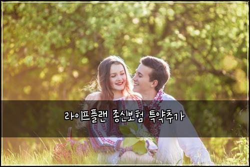 라이프플랜 종신보험 특약추가 