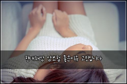 현대해상 암보험 좋은이유  고민입니다