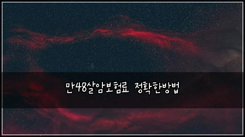 ๋ง48์ด์๋ณดํ๋ฃ ์ ํํ๋ฐฉ๋ฒ