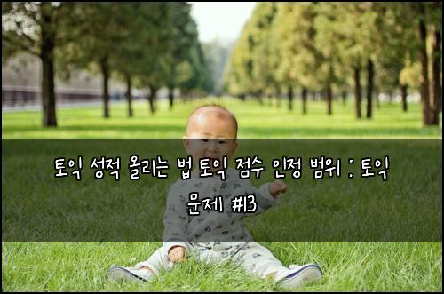 토익 성적 올리는 법 토익 점수 인정 범위 : 토익 문제 #13