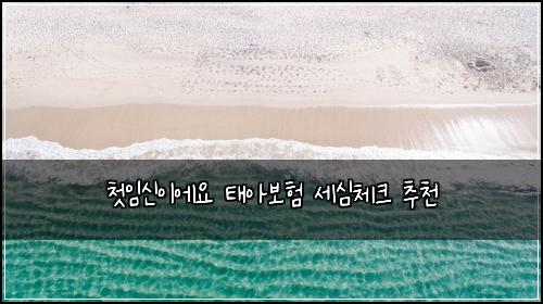 첫임신이에요 태아보험 세심체크  추천